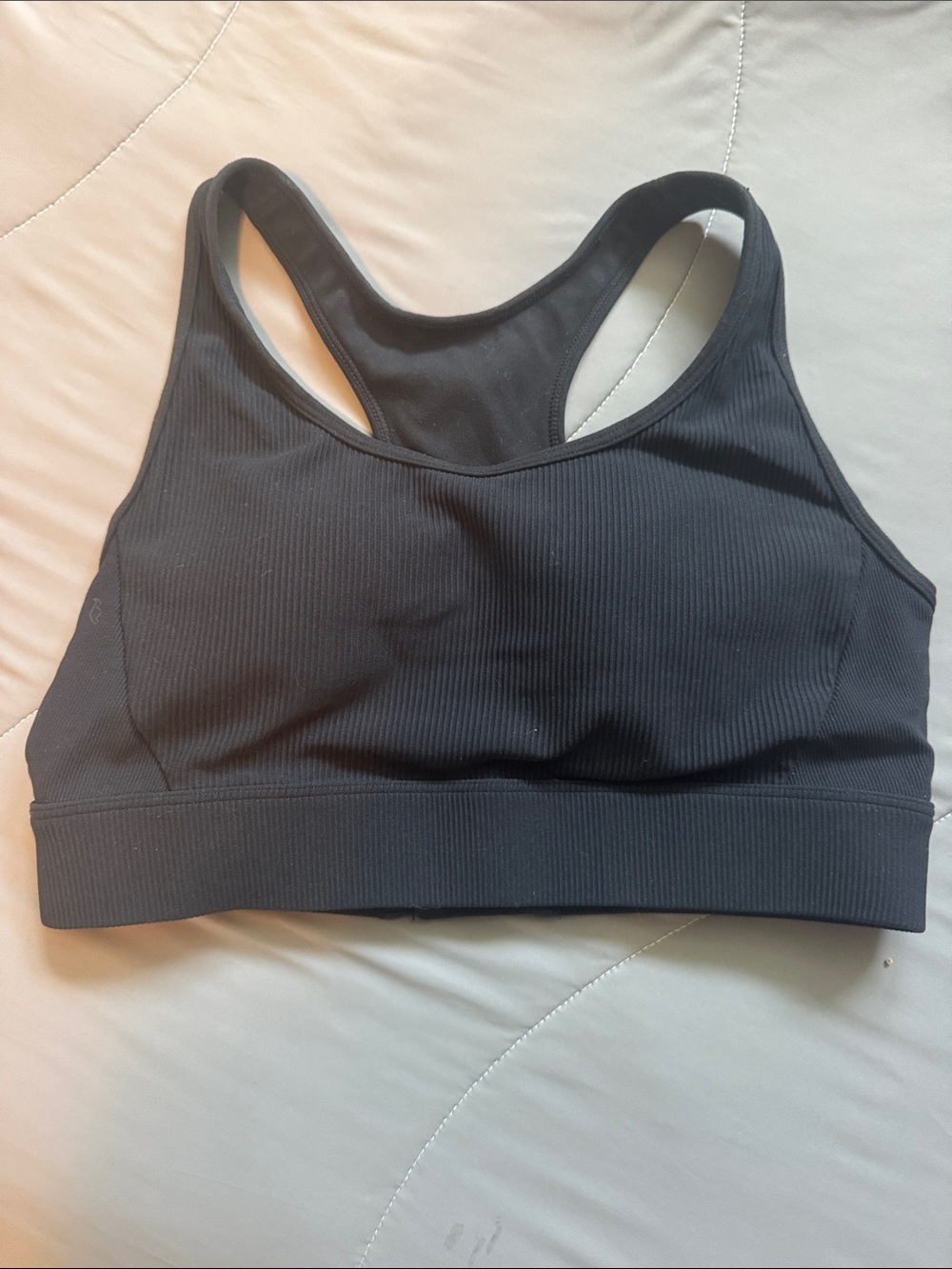 ZYIA Black Ribbed Racerback Sports Bra